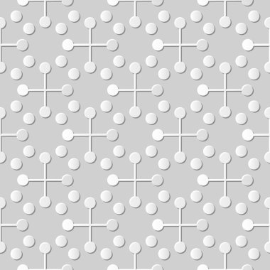 Sorunsuz 3d beyaz kağıt kesme arka plan sanat 410 nokta daire çapraz çizgi