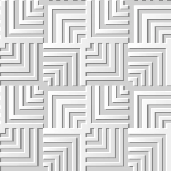 Bezszwowe 3d white papieru wyciąć sztuka tło 406 spirala geometrii kwadrat linia — Wektor stockowy
