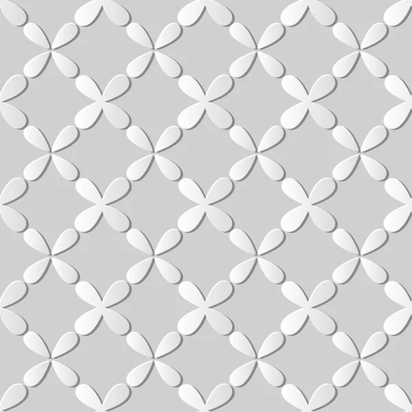 Seamless 3D white paper cut art background 438 vintage cross water drop geometry — Διανυσματικό Αρχείο