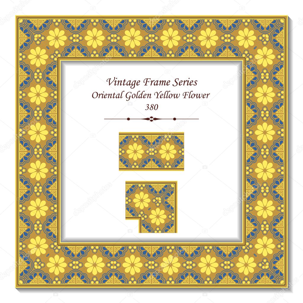 Vintage 3D frame 380 Oriental Golden Yellow Flower