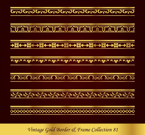 Kolekcja Vintage Border złota rama wektor 81 — Wektor stockowy