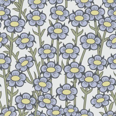 Sorunsuz arka plan görüntüsü bahçe bitki Vintage mavi yuvarlak çiçek.