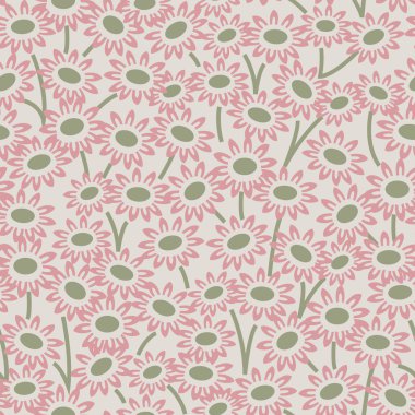 Bahçe vintage pembe papatya çiçek sorunsuz arka plan görüntüsü.