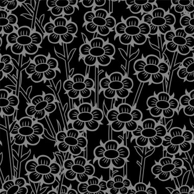 Zarif antika gümüş ve siyah arka plan 403_vintage yuvarlak çiçek