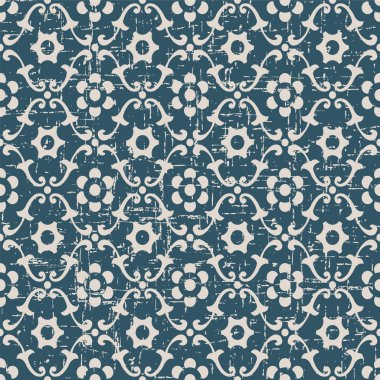 Sorunsuz yıpranmış antika arka plan 412_vintage eğrisi spiral yuvarlak çiçek