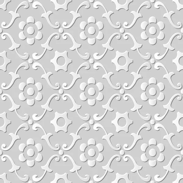 Vektör Şam sorunsuz 3d kağıt sanat desen arka plan 385 eğrisi spiral yuvarlak çiçek