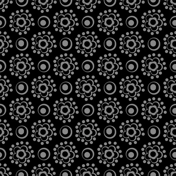 Елегантний антикварний срібний і чорний фон 415_ круглий хрест квітка лінії — стоковий вектор