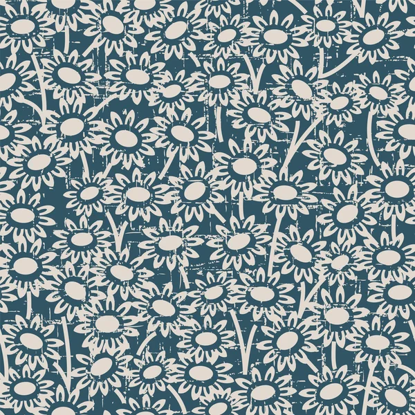 Nahtlos abgenutzt vintage Hintergrund 406 _ garden daisy flower — Stockvektor