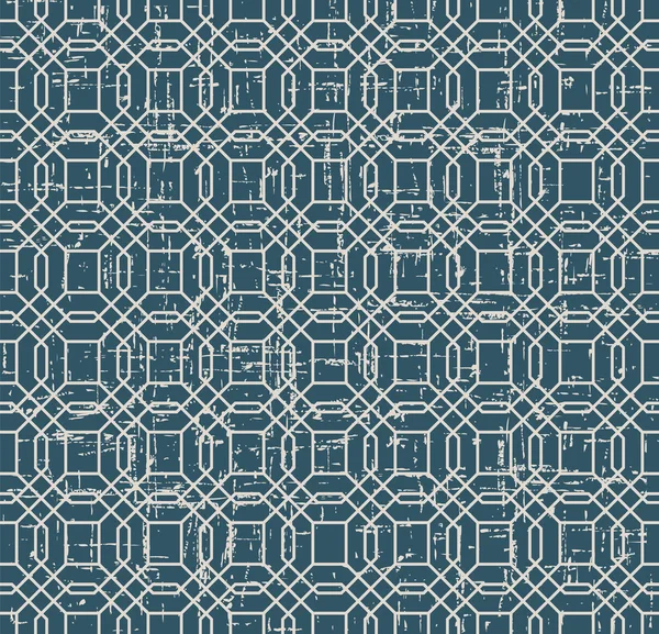 Naadloze versleten vintage achtergrond 416_polygon vierkante geometrie lijn kruis — Stockvector