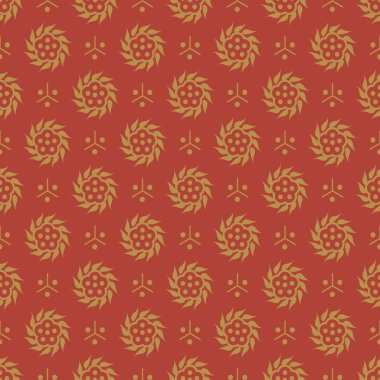 Antika sorunsuz arka plan görüntüsü oryantal Çince altın kırmızı yuvarlak sarmal çiçek