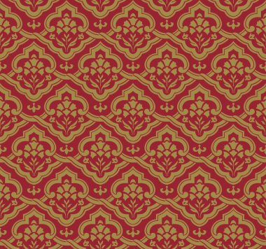 Antika sorunsuz arka plan görüntüsü oryantal eğrinin çiçek çapraz sarmal