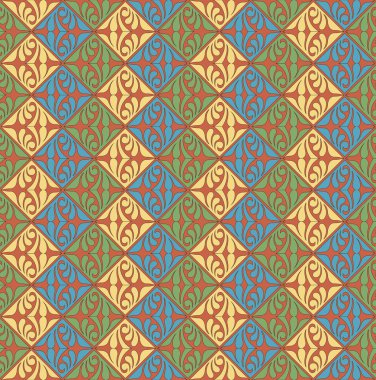 Antika sorunsuz arka plan görüntüsü kare onay eğrinin çiçek çapraz sarmal