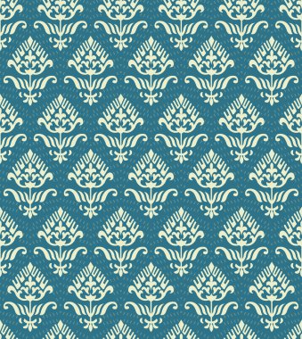 Vintage mavi nokta çizgi eğrisi Bahçe çiçek antika sorunsuz arka plan görüntü