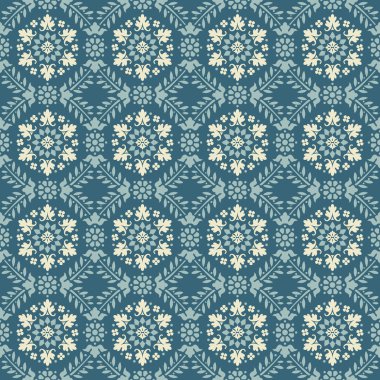 Antika sorunsuz arka plan görüntüsü vintage yuvarlak çapraz çiçek asma yaprağı