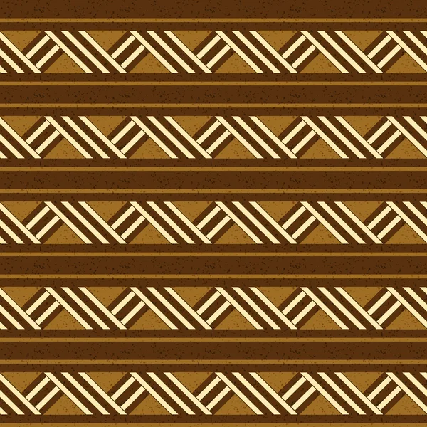 Antique seamless background image of aboriginal brown sqaure geometry cross line — Stock vektor