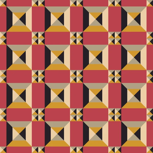 Antike nahtlose Hintergrundbild der Vintage-Geometrie Quadrat-Karo-Kreuz-Kaleidoskop — Stockvektor