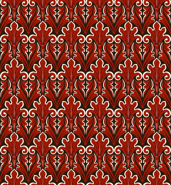 Antique image de fond sans couture de vintage rouge feuille de jardin nature croix — Image vectorielle