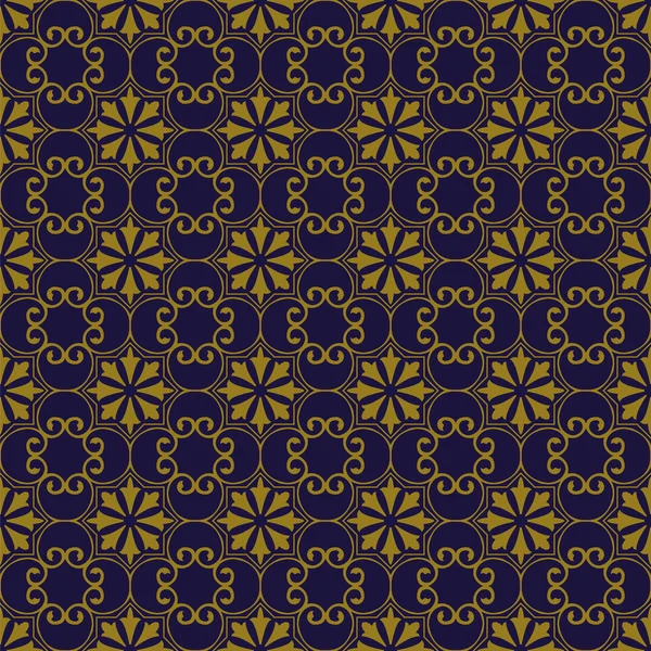 Antike nahtlose Hintergrund 447 elegante Spirale Kurve Blume Kaleidoskop — Stockvektor