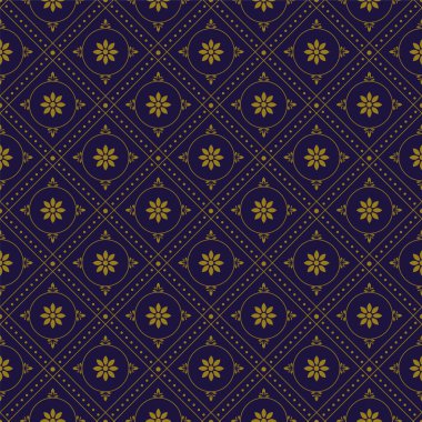 Sorunsuz arka plan 536 vintage yuvarlak onay nokta çizgi çiçek antika