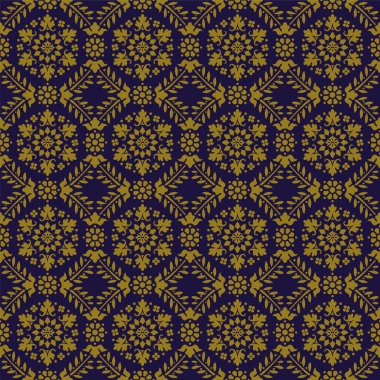 Antika sorunsuz arka plan 543 vintage yuvarlak çapraz çiçek asma yaprağı