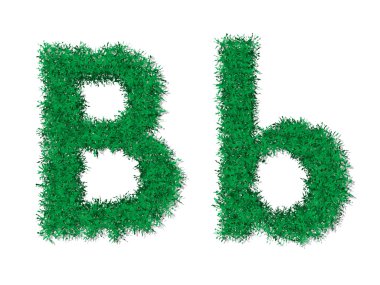 Vektör yeşil çim büyük ve küçük harf Alfabe harf.