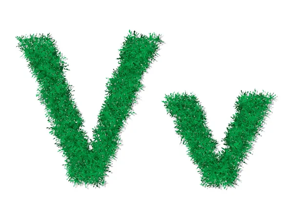 Vector green grass uppercase and lowercase alphabet letter. — Stockový vektor