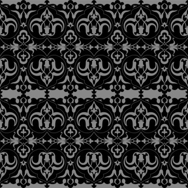 Antika sorunsuz arka plan 449 zarif eğrisi sarmal çiçek çiçek Dürbünü