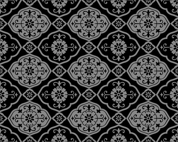 Starožitný bezešvé pozadí 456 orientální asijské křivku spirály květ kaleidoskop — Stockový vektor