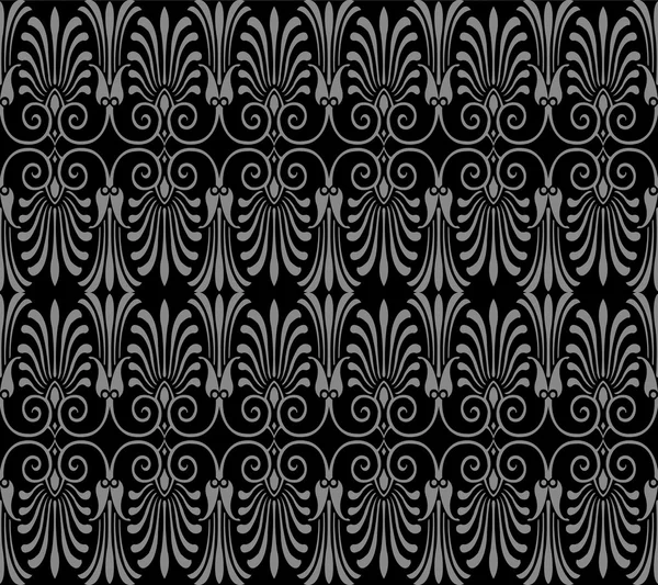 Antique fond sans couture 493 spirale courbe croix feuille de fleur — Image vectorielle