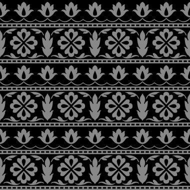 Antika sorunsuz arka plan 516 vintage eğrisi çiçek yaprak dalga satır çapraz