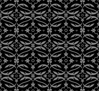 Antika sorunsuz arka plan 525 vintage Bahçe çiçek eğrisi yaprak asma çapraz