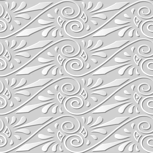 3D papper konst 492 spiral cross vinstockar blomma — Stock vektor