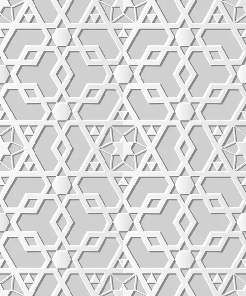 3D Papierkunst 514 islamische Geometrie Kreuz Polygon Stern — Stockvektor