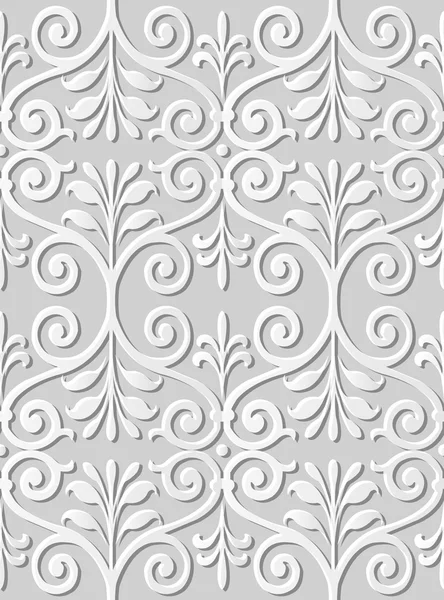 3D paper art 527 spiral curve cross vintage leaf — Stock Vector