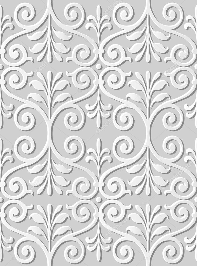 3D paper art 527 spiral curve cross vintage leaf