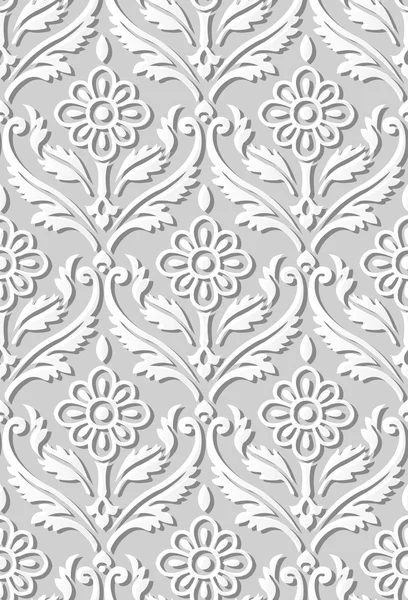 3D paper art 569 vintage courbe spirale croix feuille fleur vigne — Image vectorielle