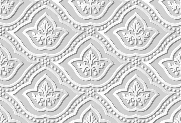 Art du papier 3D 574 point courbe ligne fleur ronde — Image vectorielle