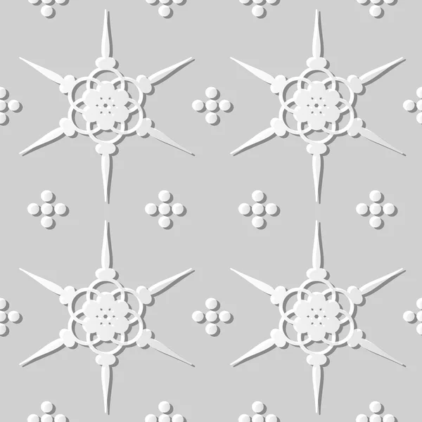 3D papel arte 581 ppoint flor cruz redonda —  Vetores de Stock