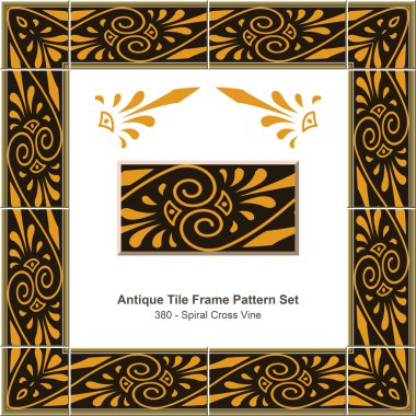 Antika çini kare set_380 sarmal çapraz asma deseni