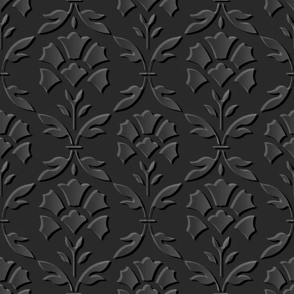 Σκούρο 3d χαρτί art 570 καμπύλη Σταυρός φύλλα λουλουδιών — Διανυσματικό Αρχείο