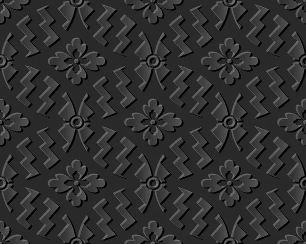 Mroczne 3d papieru sztuki 580 okrągły owalne krzyż kwiat geometrii — Wektor stockowy