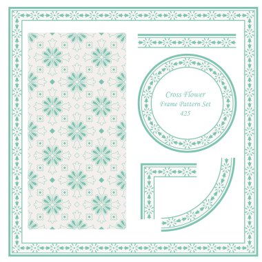 Vintage sınır desen 425 çiçek çiçek Dürbünü çapraz