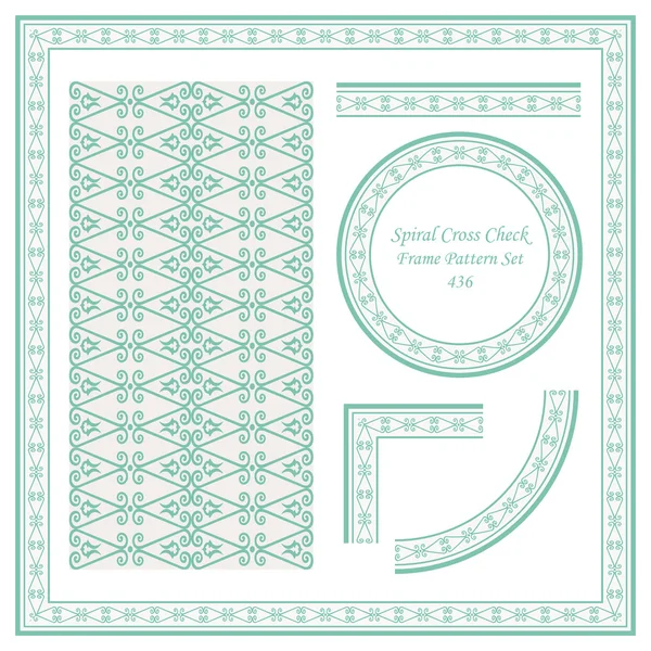 Línea de verificación cruzada espiral Vintage Border Pattern 436 — Archivo Imágenes Vectoriales