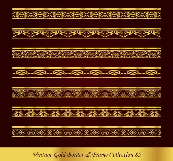 Kolekcja Vintage Border złota rama wektor 85 — Wektor stockowy