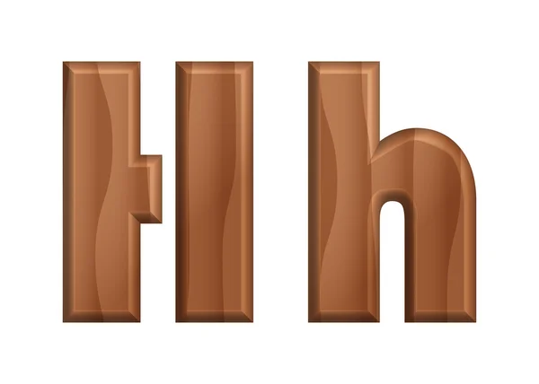 Natuur houten textuur lettertype-08 hoofdletters en kleine letters alfabet — Stockvector
