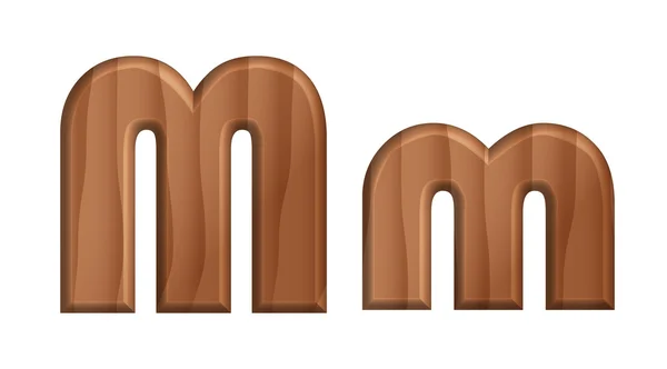 Natuur houten textuur lettertype-13 hoofdletters en kleine letters alfabet — Stockvector