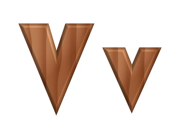 Természet fa textúra betűtípus-22 kis- és nagybetűk ábécé — Stock Vector