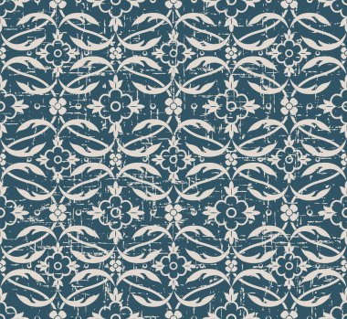 Sorunsuz arka plan 525 vintage Bahçe çiçek eğrisi yaprak asma çapraz yıpranmış