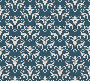 Sorunsuz arka plan 529 vintage sarmal eğri çiçek yıpranmış