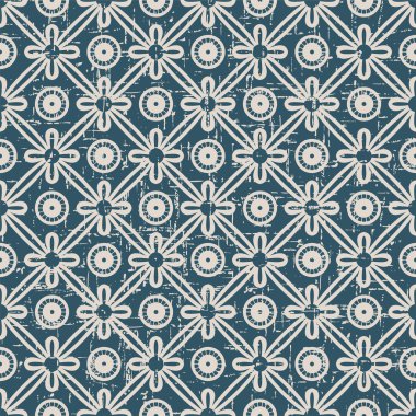 Sorunsuz arka plan 545 vintage yuvarlak çapraz şerit çiçek yıpranmış